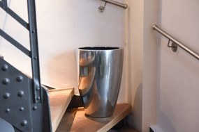 Luxusný kvetináč OPALA, sklolaminát, výška 55 cm, strieborná metalíza