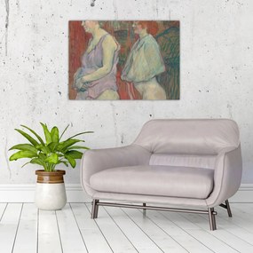 Sklenený obraz - Henri de Toulouse-Lautrec, Rue des Moulins, reprodukcia (70x50 cm)