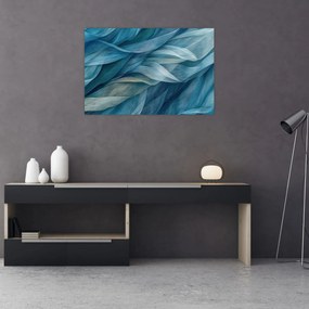 Obraz - Modrobiele vlnky (90x60 cm)