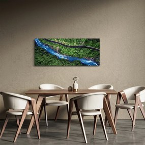 Obraz - Rieka medzi horami, Kaukaz, Rusko (120x50 cm)