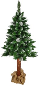 Umelý vianočný stromček Denver PREMIUM s kmeňom 180cm - zasnežený efekt, bielé korálky