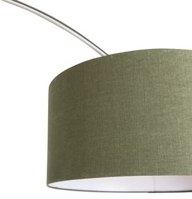 Oblúková lampa oceľ s tienidlom machovej zelenej 50/50/25 - XXL