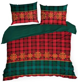 VIANOČNÉ RENFORCÉ OBLIEČKY GLORY 200X220 CM, 2 KS 70X80 CM VZOROVANÉ