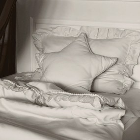 Boho vankúš hviezda s bublinkami vanilka 50 cm