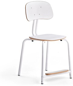 Školská stolička YNGVE, so 4 nohami, biela, biela, V 500 mm