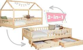 XXXLutz POSTEĽ S ÚLOŽNÝM PRIESTOROM, 140/200 cm prírodná farba MID.YOU - Detské izby - 000406011141