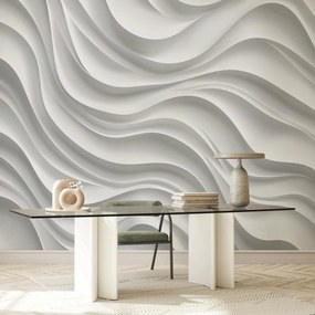 Fototapeta - 3D biele vlny (147x102 cm)