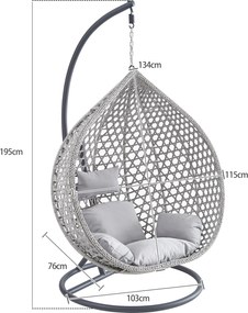 Závěsné houpací křeslo Houseland Imogen šedé XL