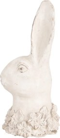 Béžová antik cementová busta králik - 11*11*24 cm