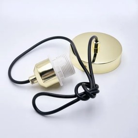 Luster na lanku HARMA 1xE27/15W/230V pr. 25 cm biela/zlatá