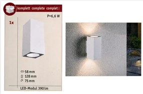 Paulmann 94330 - 2xLED/2,8W IP44 Vonkajšie nástenné svietidlo FLAME 230V biela