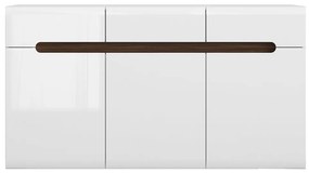 Komoda BRW Azteca Trio KOM3D3S/8/15 (biela + lesk biely). Akcia -23%. Vlastná spoľahlivá doprava až k Vám domov. 1004810