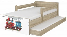 Raj posteli Detská posteľ " Vláčik " MAX  XL borovica nórska
