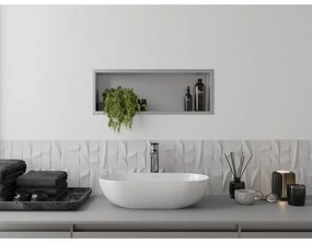 Mexen X-Wall-R, polička na zapustenie na obklad s golierom 60 x 20 cm, oceľová, 1910602010