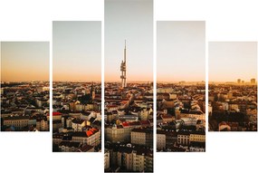 Obraz západu slnka nad Žižkovom (150x105 cm)