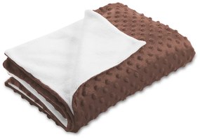 Biante Detská obojstranná deka Minky TOP 3D bodky/Polar MKP-052 Čokoládovo hnedá 75x100 cm