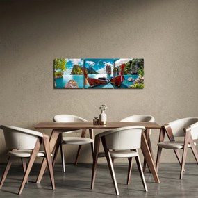 Obraz - Raj na zemi (s hodinami) (90x30 cm)