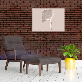 Sklenený obraz - Béžové listy N⁰4 (70x50 cm)