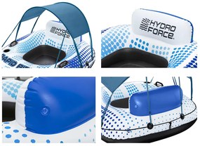 Nafukovací plavecký kruh Hydro-Force so strechou 123x123x51cm BESTWAY + sieťované dno + operadlo 43725