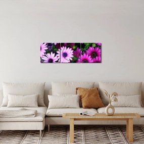 Obraz - Kvety (s hodinami) (90x30 cm)