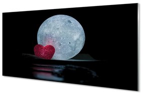 Obraz na skle srdcom Mesiaca 125x50 cm
