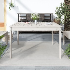 Záhradný stolík biely 121x82,5x76 cm borovicový masív 823970