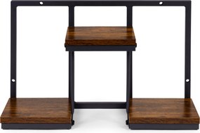 Nástěnný stojan na květiny MELODY 30x48 cm hnědý/černý