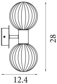 Searchlight 30507GO - Nástenné svietidlo LUMINSPHERE 2xG9/7W/230V mosadz