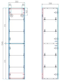 Mereo, Mereo Siena, kúpeľňová skrinka 155 cm vysoká, L/P, multicolor - RAL mat, MER-CN494LPzzzzM