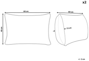 Sada 2 dekoratívnych vankúšov 40 x 60 cm olivovozelená/biela TALYA Beliani