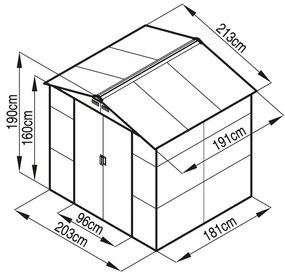 Záhradný domček G21 GAH 407 - 213 x 191 cm, antracitový 63900690