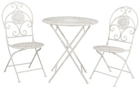 Záhradná skladací súprava - stôl + 2židle- Ø 70 * 76 cm / 42 * 54 * 93 cm (2)