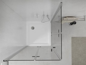 Mexen Lima Duo, sprchový kút 90 (dvere) x 90 (dvere) cm, 6mm číre sklo, chrómový profil + SLIM sprchová vanička biela 5cm, 856-090-090-01-02-4010