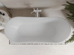 Mexen Celia, voľne stojaca vaňa 170 x 75 cm, biela-čierna, biely prepad, 52331707575-20