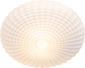 Klasické stropné svietidlo čierne s opálovým sklom 35 cm IP44 - Nohmi