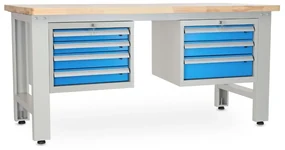 Dielenský stôl Solid OAK-43, 180 cm, 2 závesné boxy, dub