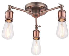 Endon 76124 - Bodové svietidlo HAL 3xE27/10W/230V matný chróm/medená