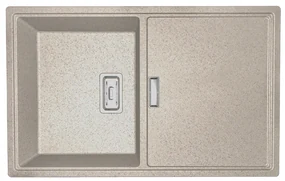 Laveo Tonga, 1-komorový granitový drez 800x500x190 mm, béžová, LAV-SPT_411Y