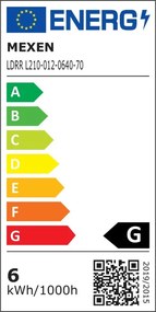 Mexen LDRR, LED stropné svietidlo na zapustenie, priemer 12 cm 12 cm, 6W, neutrálna - 4000K, 390 lm, čierna - L210-012-0640-70