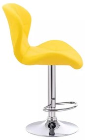 LuxuryForm DESIGN Barová stolička LIVIO na striebornom tanieri - žltá