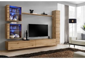 Obývacia stena Switch XVIII Sklo +LED Wotan