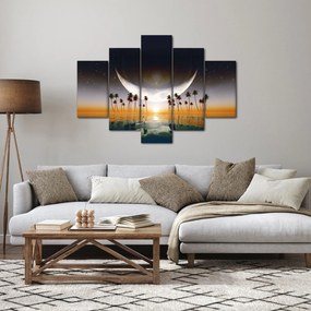 Obraz - Mesiac nad palmami (150x105 cm)