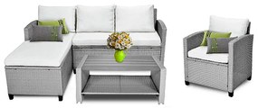 Štýlový ratanový záhradný nábytok v sivej farbe