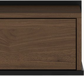 Závesná nočná skrinka Zenar so zásuvkou 50 cm - elegantný orech / čierna