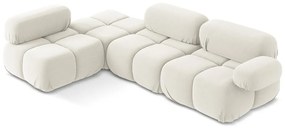 Biela zamatová modulárna rohová pohovka (ľavý roh) Lokua – Makamii