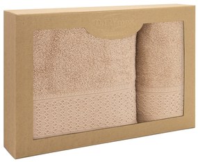 BAVLNENÉ UTERÁKY SOLANO SADA 1 KS 50X90 CM, 1 KS 70X140 CM CAPPUCINO