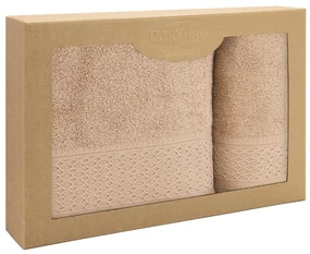 BAVLNENÉ UTERÁKY SOLANO SADA 1 KS 50X90 CM, 1 KS 70X140 CM CAPPUCINO