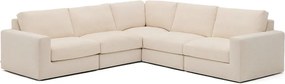 Béžová ženilková rohová pohovka (variabilný roh/do L) Alea – Kave Home
