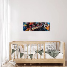 Obraz - Maľba Eiffelovej veže II. (s hodinami) (90x30 cm)