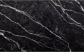 AKCIA Čierny jedálenský stôl RAMOD 100x60 cm, mramorový dekor II. akosť